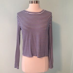 Trina Turk blue and white long sleeve